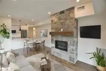 Living room flow to kitchen